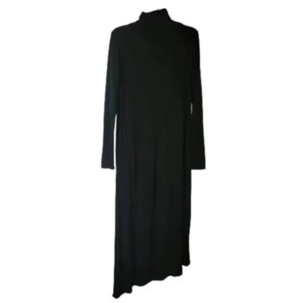BCBG MaxAzria Kabrina Asymmetric Hem Long Sleeve Midi Dress Womens Evening Wear - Picture 3 of 8